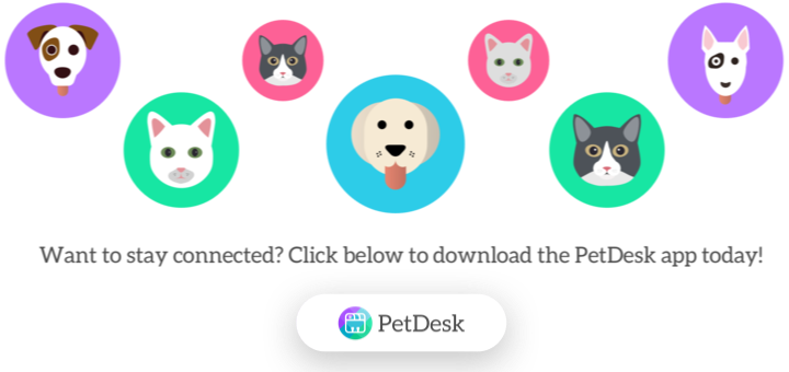 Illustrated dogs and cats — Troy Animal Clinic PetDesk app promo